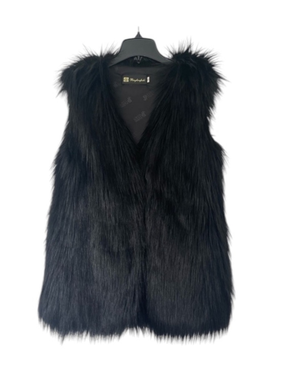 Black Faux Fur Vest